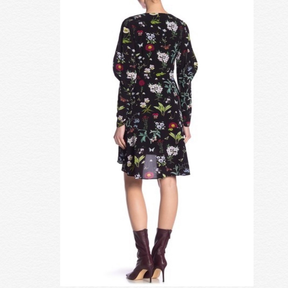 NWT Joie Tamarice Black Floral Hi-Lo Mini Dress - Picture 5 of 12